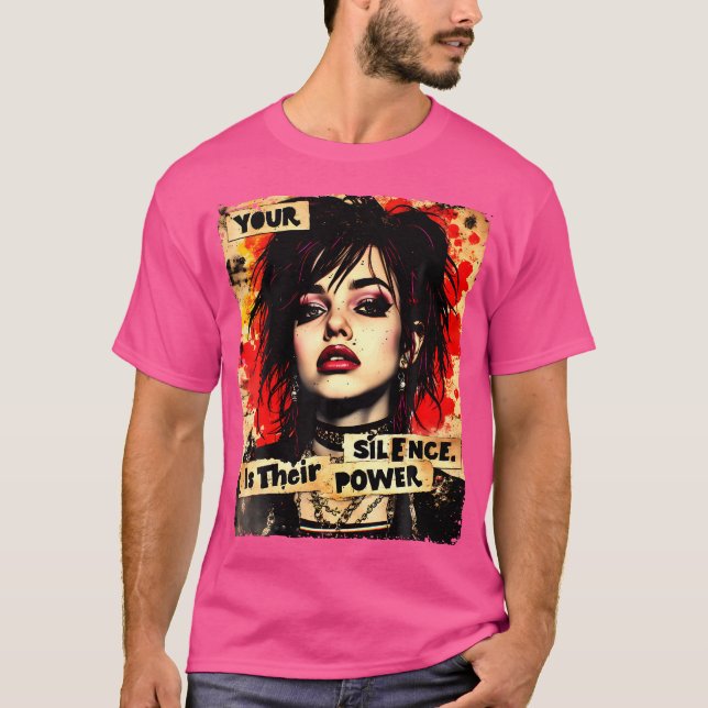 Punk Girl Graffiti 90S Grunge Urban Art gestört T-Shirt (Vorderseite)