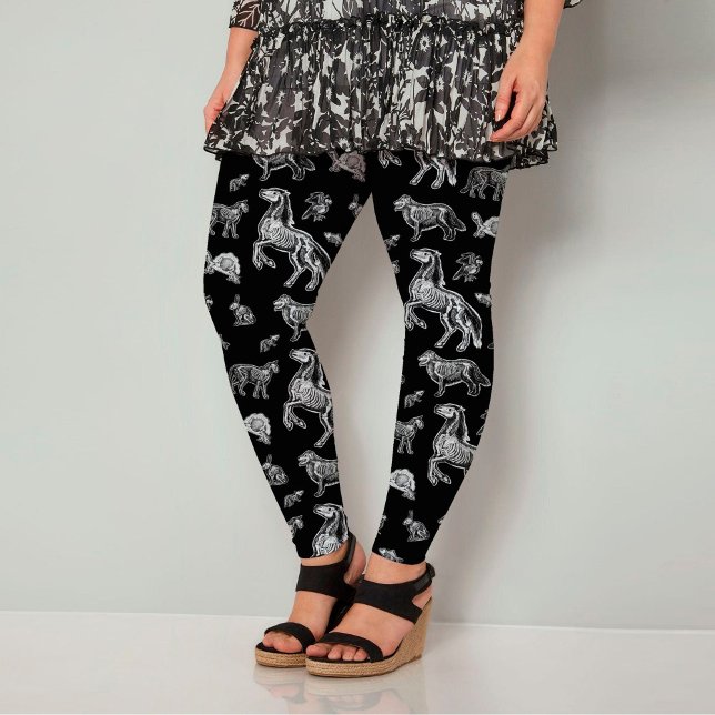 Punk Gothic Animal X-Ray Skeleton Anatomy Oddities Leggings (Von Creator hochgeladen)