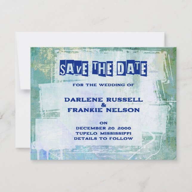 Punk Graffiti Rock und Roll Wedding Save The Date (Vorderseite)
