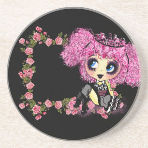 Punk Harajuku Mädchen so kawaii niedlich und mädch Sandstein Untersetzer