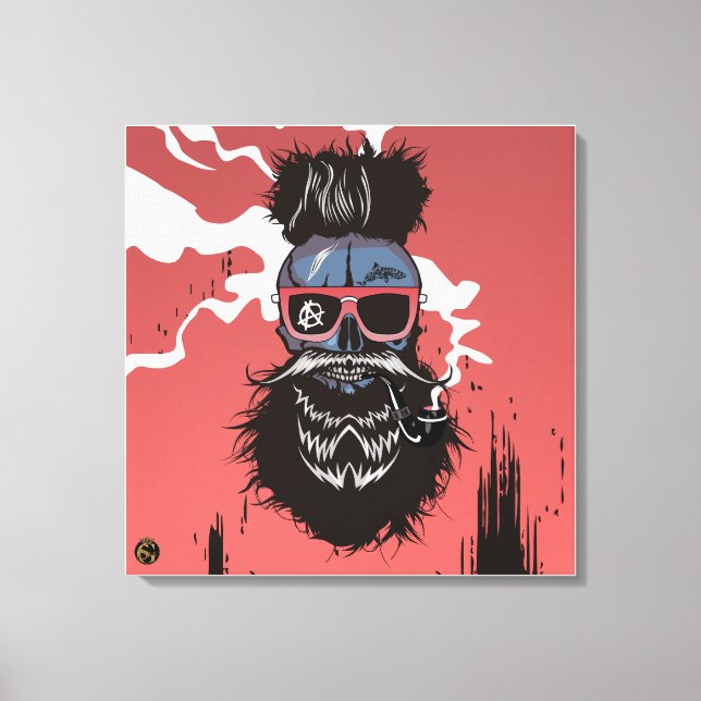 Punk Hipster G-Skulls Schädel Barbu Req Leinwanddruck (Vorderseite)