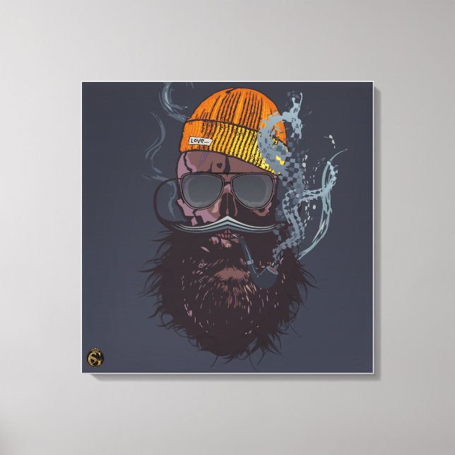 Punk-Hipster G-Skulls Schädel Coole Love Leinwanddruck (Vorderseite)