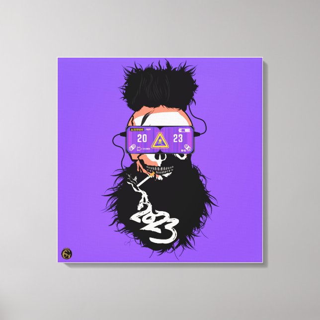 Punk-Hipster G-Skulls-Schädel Leinwanddruck (Vorderseite)