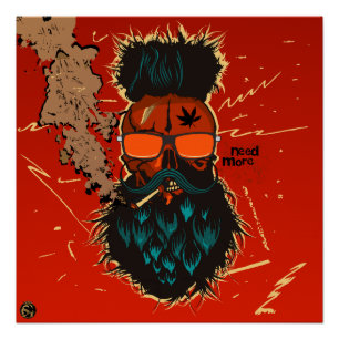 Punk Hipster G-Skulls Schädel need more Poster