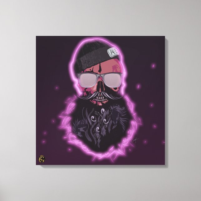 Punk-Hipster G-Skulls-Schädel-Pferde Leinwanddruck (Vorderseite)