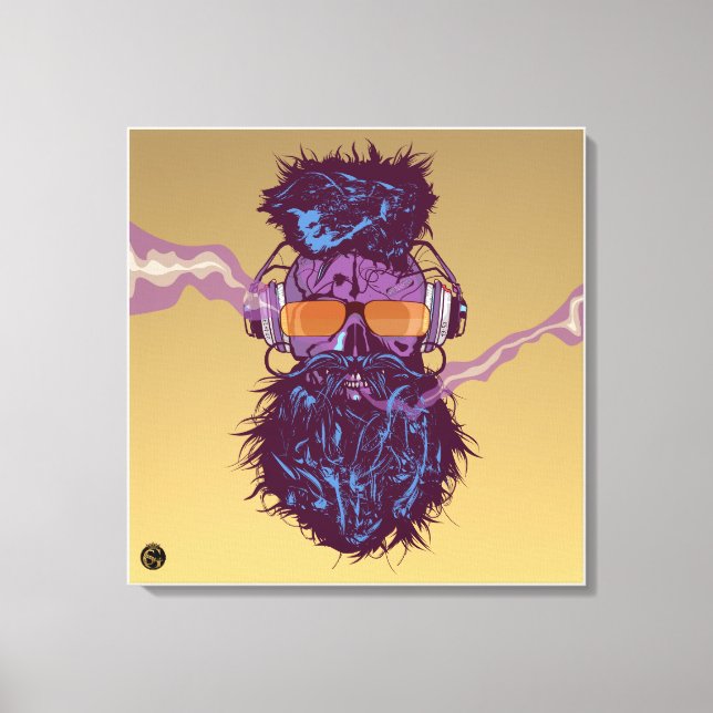 Punk Hipster G-Skulls Schädel Tempo Leinwanddruck (Vorderseite)