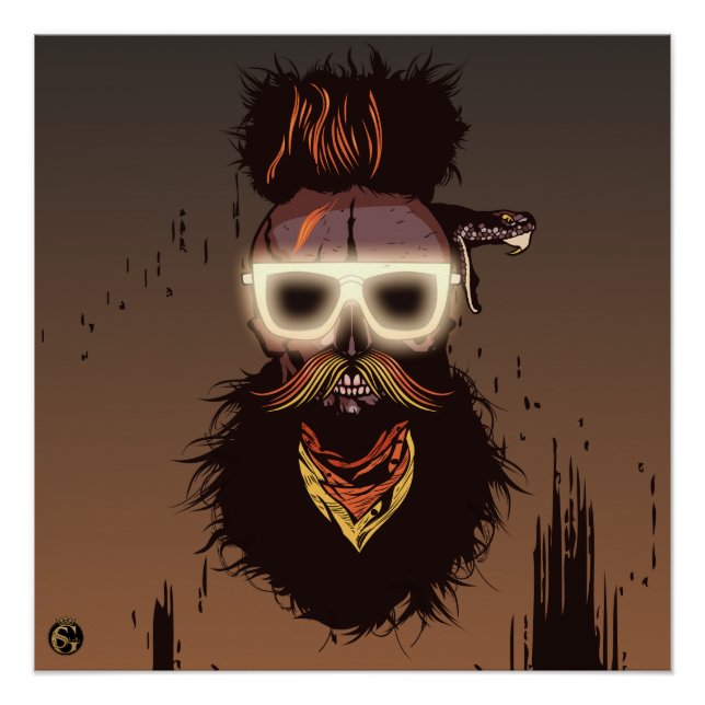 Punk Hipster G-Skulls Schlangenkopf Poster (Vorderseite)