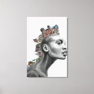 Punk House Hair Girl Canvas Print Leinwanddruck