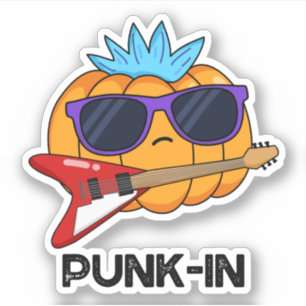 Punk-in Funny Punk Rock Pumpkin Pun Aufkleber