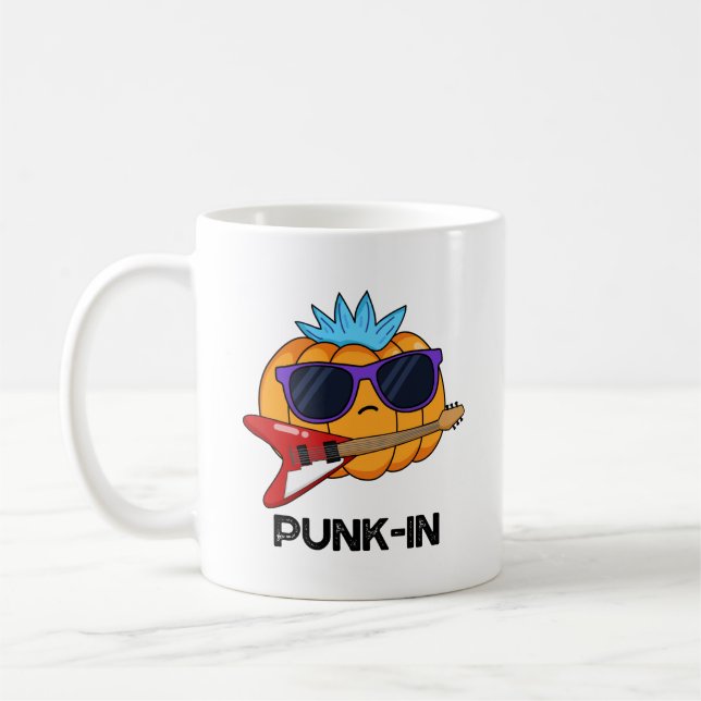 Punk-in Funny Punk Rock Pumpkin Pun Kaffeetasse (Links)