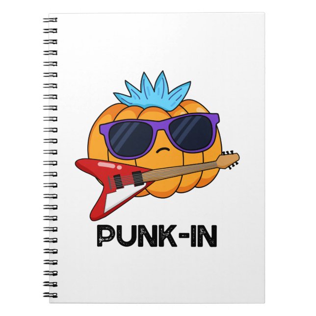 Punk-in Funny Punk Rock Pumpkin Pun Notizblock (Vorderseite)