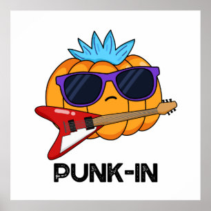 Punk-in Funny Punk Rock Pumpkin Pun Poster