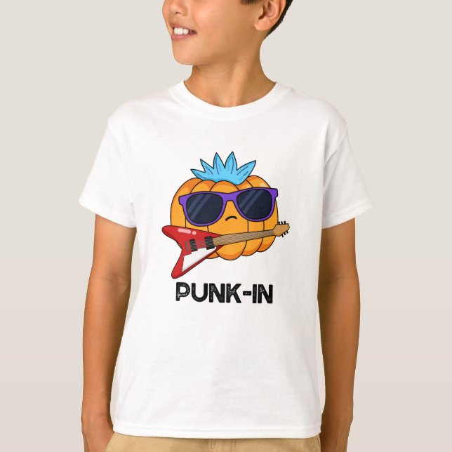 Punk-in Funny Punk Rock Pumpkin Pun T-Shirt (Vorderseite)