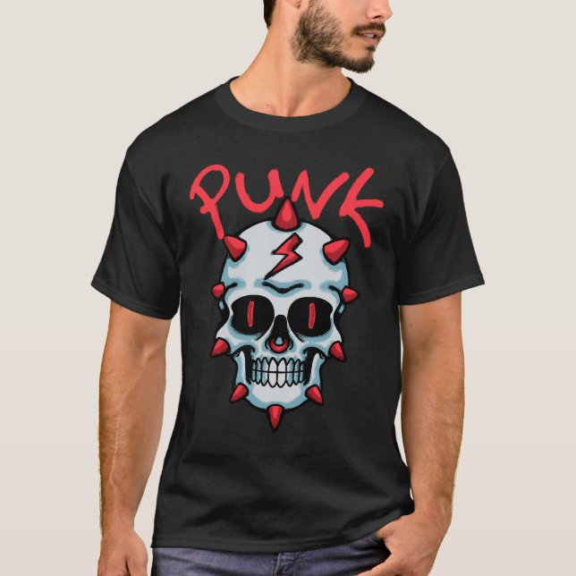 Punk Inspired Skull streetwear T-Shirt (Vorderseite)
