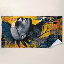 Punk Irokesenfrisur Mohawk Street Art Strandtuch