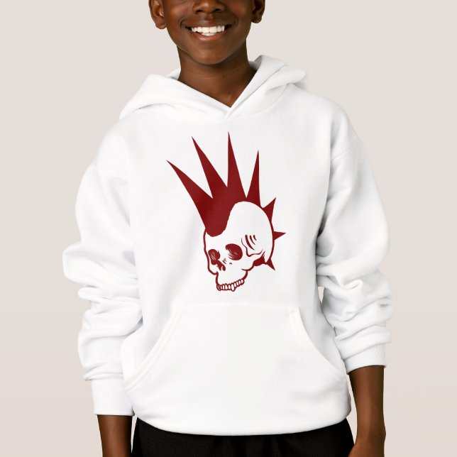 Punk-Jawless-Schädel Hoodie (Vorderseite)