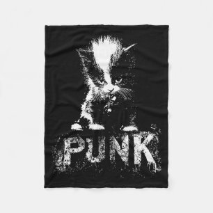 Punk-Kätzchen mit Mohawk-Nge-Gothic-Design Fleecedecke