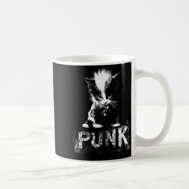 Punk-Kätzchen mit Mohawk-Nge-Gothic-Design  Kaffeetasse (Rechts)