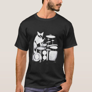 Punk Katze spielt Schlagzeug 2 T-Shirt