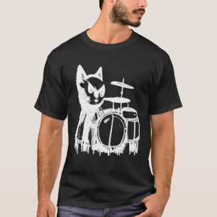 Punk Katze spielt Schlagzeug 3 T-Shirt