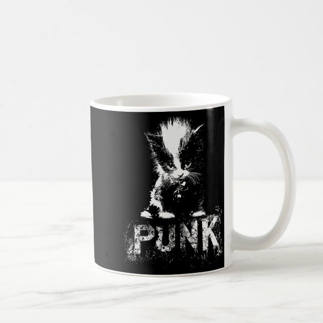 Punk Kitten Cat With Mohawk Nge Gothic Design  Kaffeetasse (Rechts)