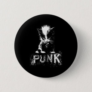 Punk Kitten Katze mit Mohawk Nge Gothic Design Button