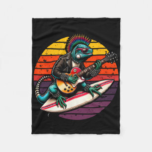 Punk Leguan Rock'n Roll Goth Eidechse Gitarre, Som Fleecedecke