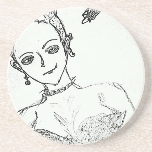 Punk-Mädchen Getränkeuntersetzer (Vorne)