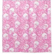 Punk Mädchen Gothic rosa Totenköpfe & Laub Hallowe