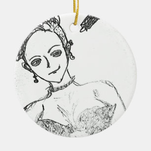Punk-Mädchen Keramik Ornament