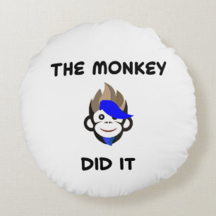 Punk Monkey süße Tier Kinderzimmer Kinderzimmer De Rundes Kissen