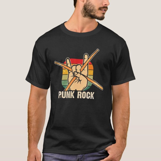 Punk Music Retro Punk Rock Drums Percussionist Dr. T-Shirt (Vorderseite)