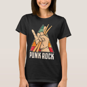 Punk Music Retro Punk Rock Drums Percussionist Dr. T-Shirt