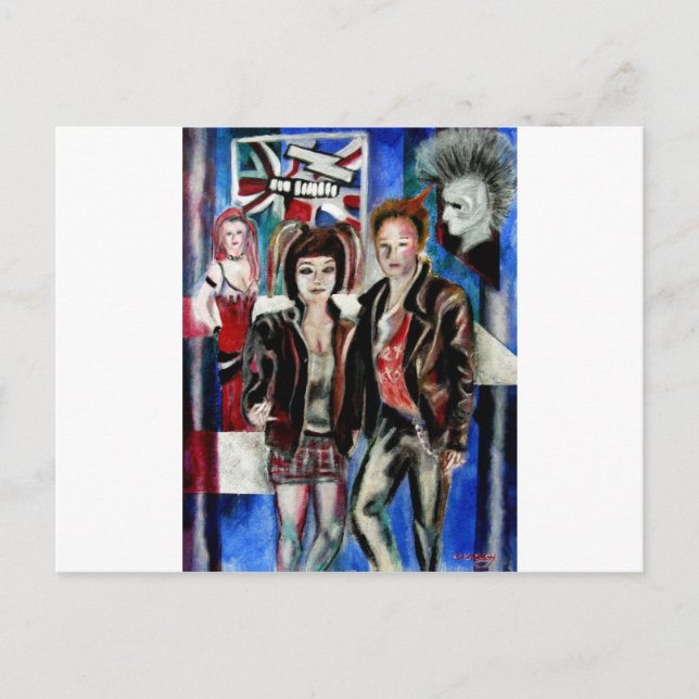 Punk-Musik-Modebild Postkarte (Vorderseite)