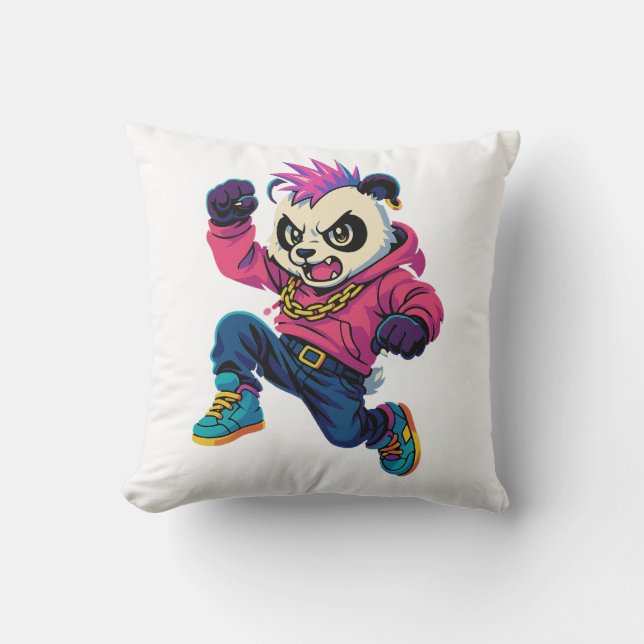 Punk Panda Power Kissen (Vorderseite)
