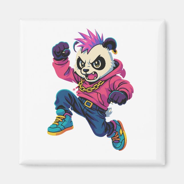 Punk-Panda-Power Magnet (Vorne)