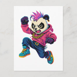 Punk Panda Power Postkarte