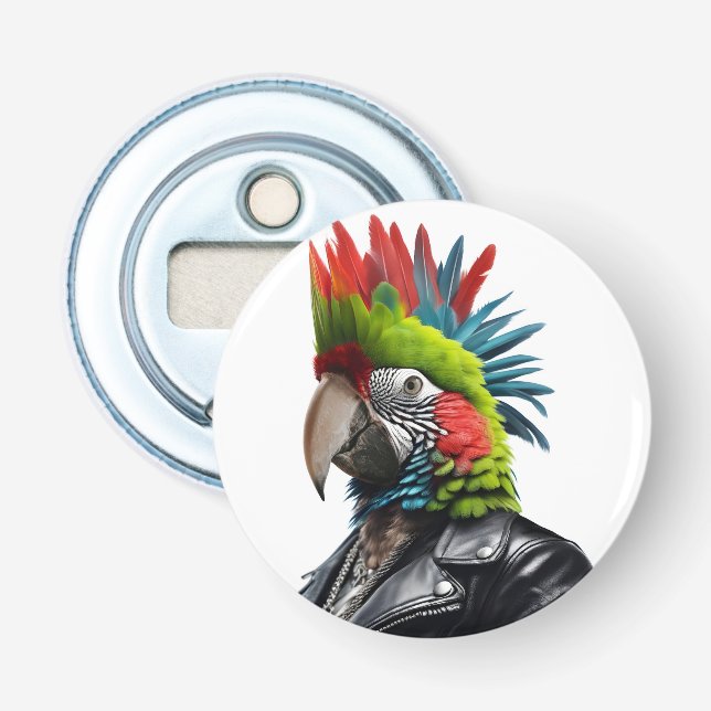 Punk Parrot Flaschenöffner (Vorderseite)