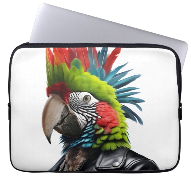 Punk Parrot Laptopschutzhülle (Vorderseite)