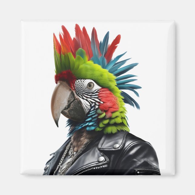 Punk Parrot Magnet (Vorne)