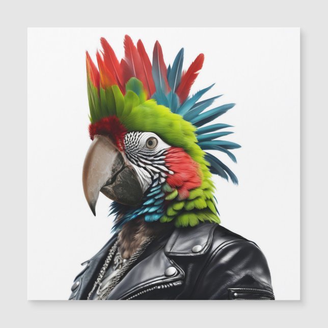 Punk Parrot Magnetkarte (Vorderseite)