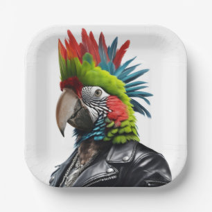 Punk Parrot Pappteller