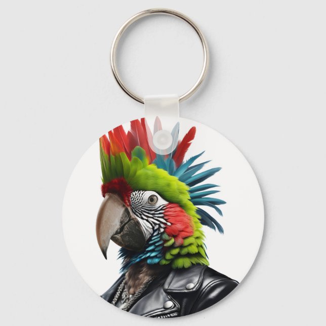 Punk Parrot Schlüsselanhänger (Vorderseite)