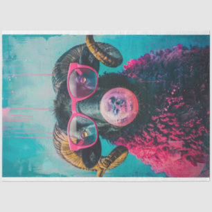 Punk Pink Black Sheep Blasen Blase Gum Decouapage Seidenpapier