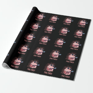 Punk Porker Funny Punk Rocker Pig Pun Dark BG Geschenkpapier