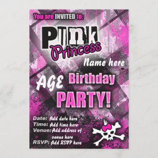 Punk Princess Birthday Party Einladung