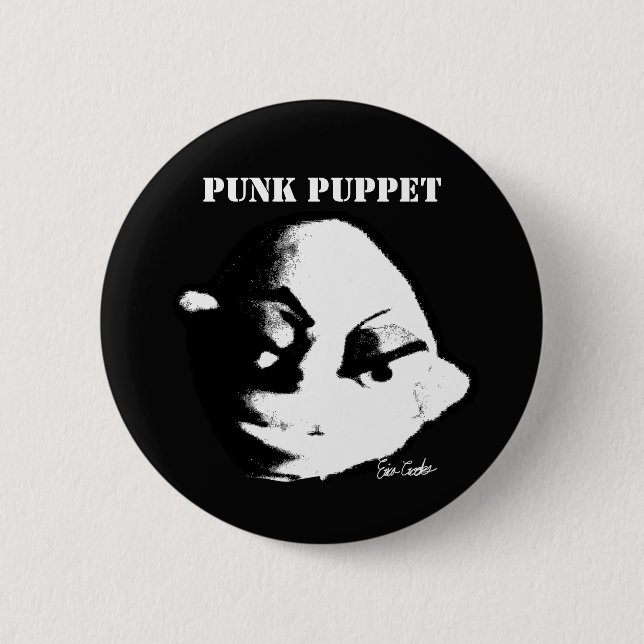 Punk-Puppe (Design von Erica Crooks) Button (Vorderseite)