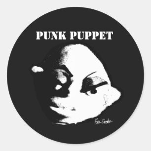 Punk-Puppe (Design von Erica Crooks) Runder Aufkleber