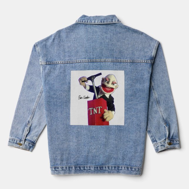 punk puppet with TNT plunger Jeansjacke (Rückseite)