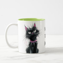 Punk Purrfection Mug – Spiky Attitude, Feline Sass Zweifarbige Tasse